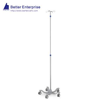 Telescoping IV Stand (One-Hand-Adjustment)
