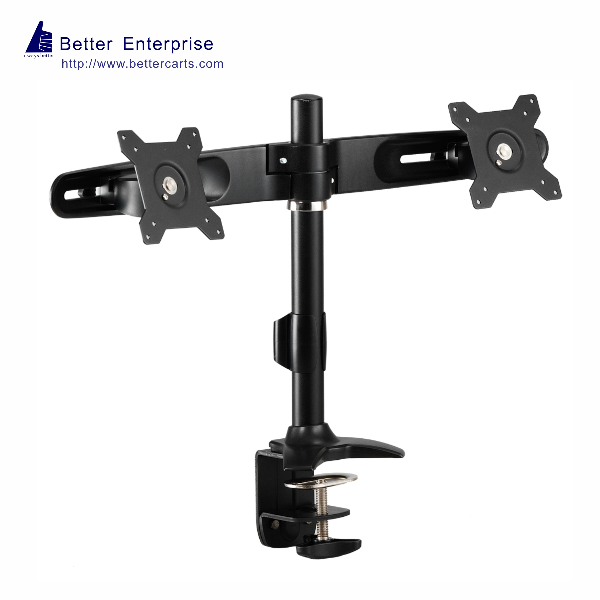 Desk Mount Dual Monitor Pole Stand (Desk Clamp)