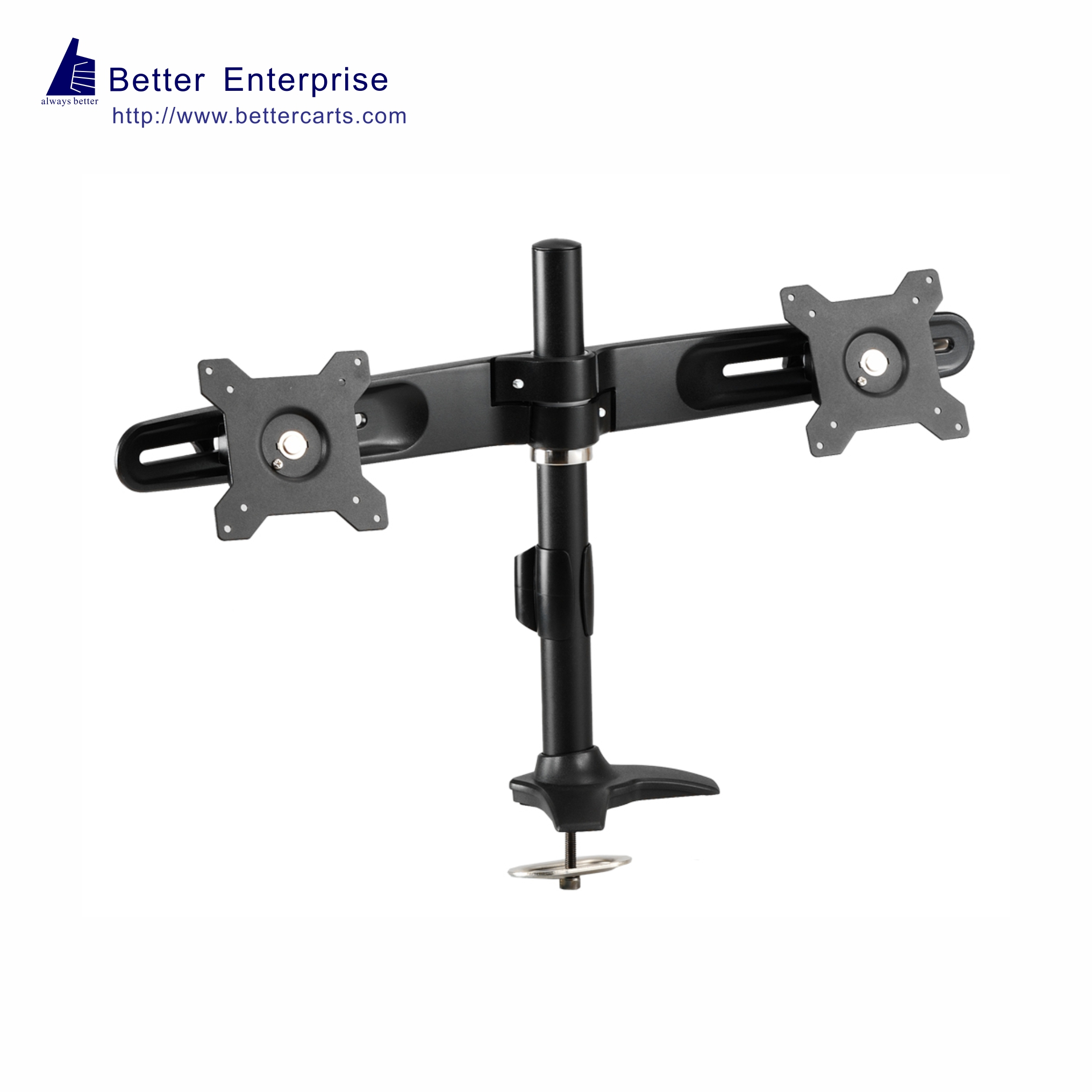 Desk Mount Dual Monitor Pole Stand (Grommet Mount)